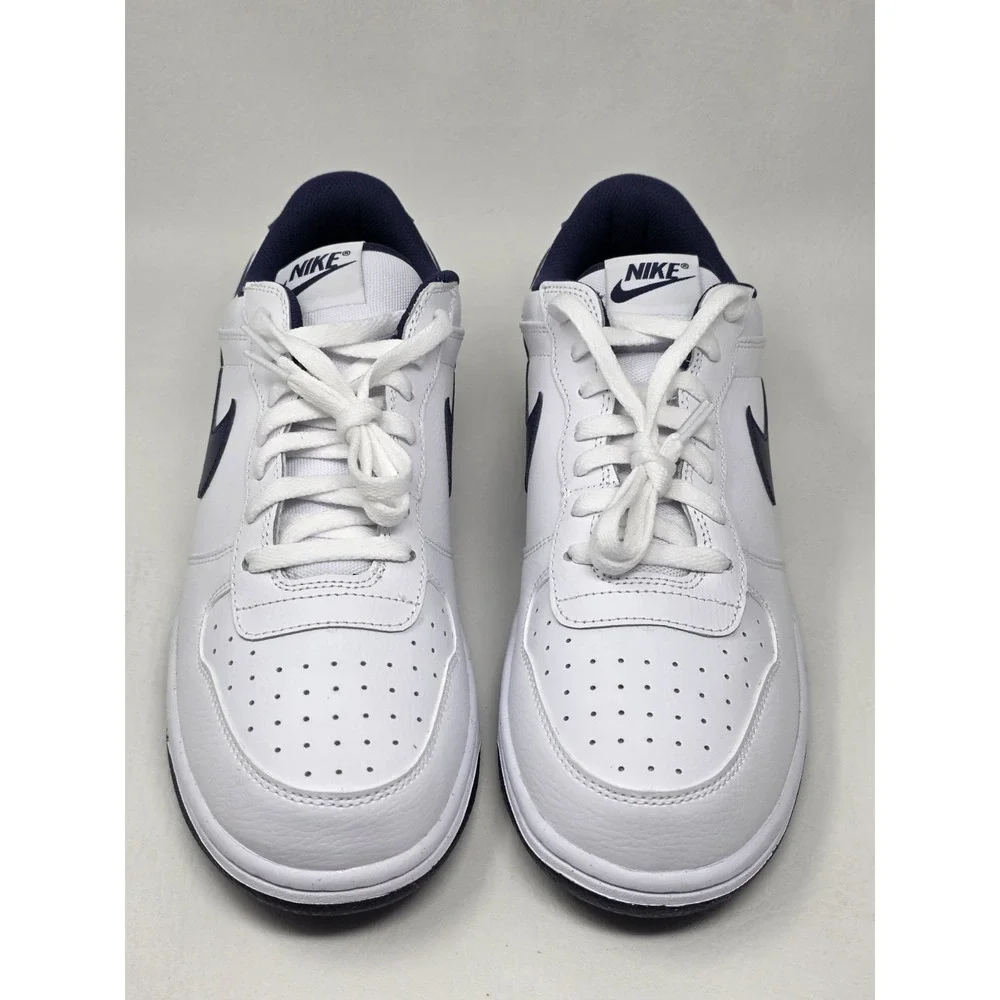 Nike Big Nike Low Size 11.5 Mens White Midnight Navy Basketball 355152-140 New
